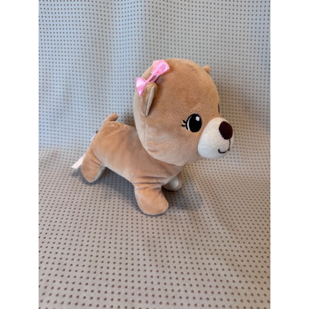 VTech Cutie Paws Puppy Stroller Replacement Plush Tan Dog Pink Bow